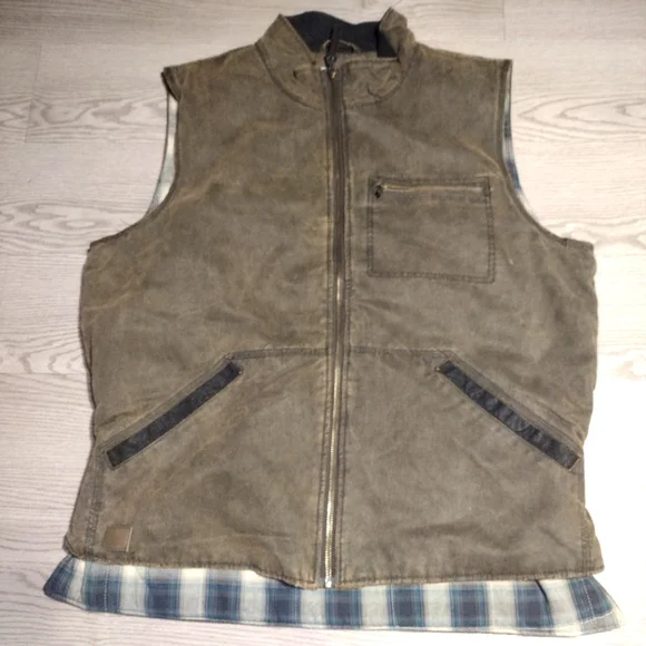 Cody James Jackets Coats Cody James Plaid Lined Vest Brown